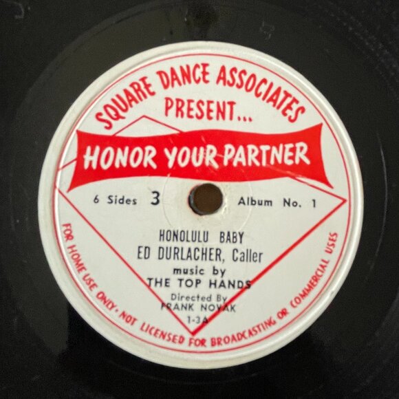 3 Records - Honor Your Partner Square Dances 78RPM 12” Ed Durlacher - Vintage - Picture 5 of 16
